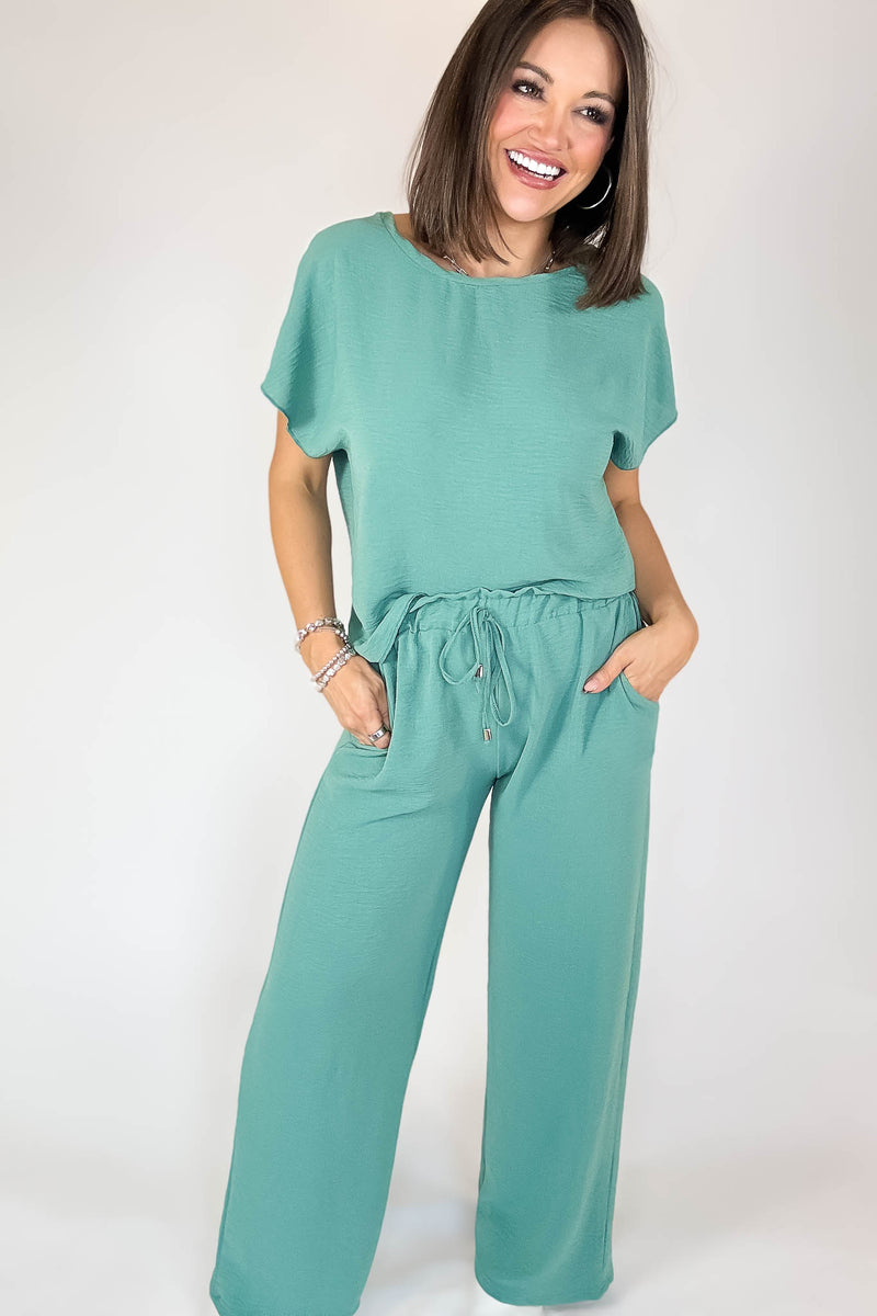 Just This Once Green Pants