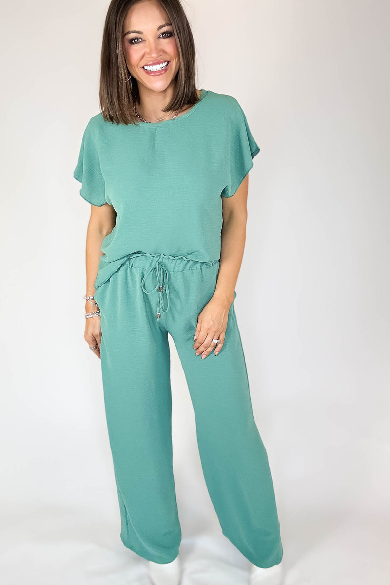 Just This Once Green Pants