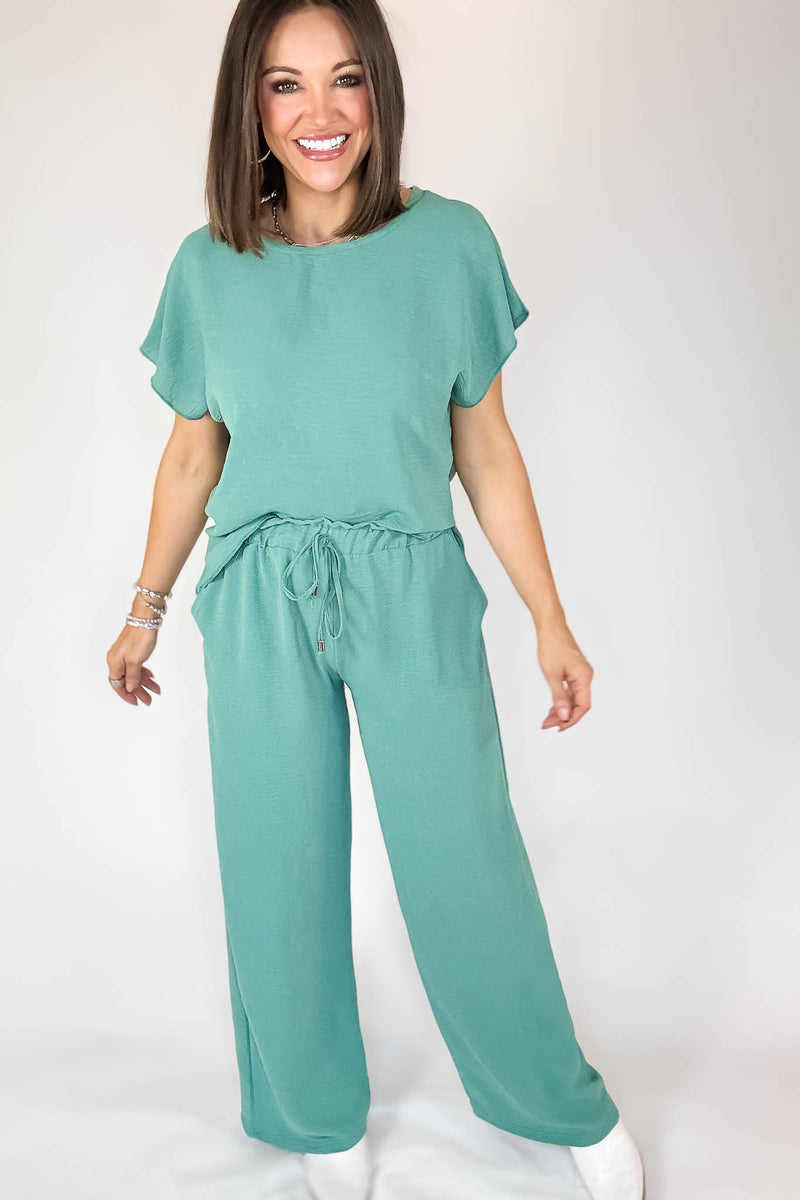 Just This Once Green Pants