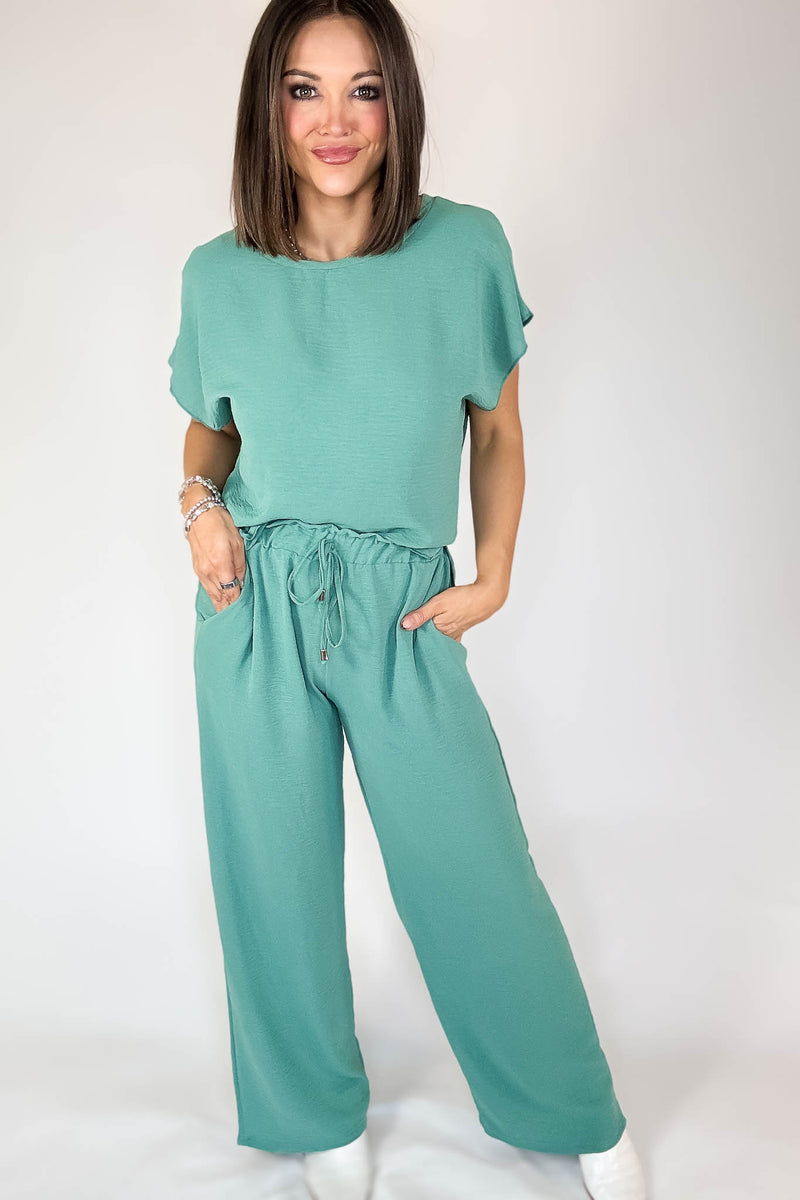 Just This Once Green Pants