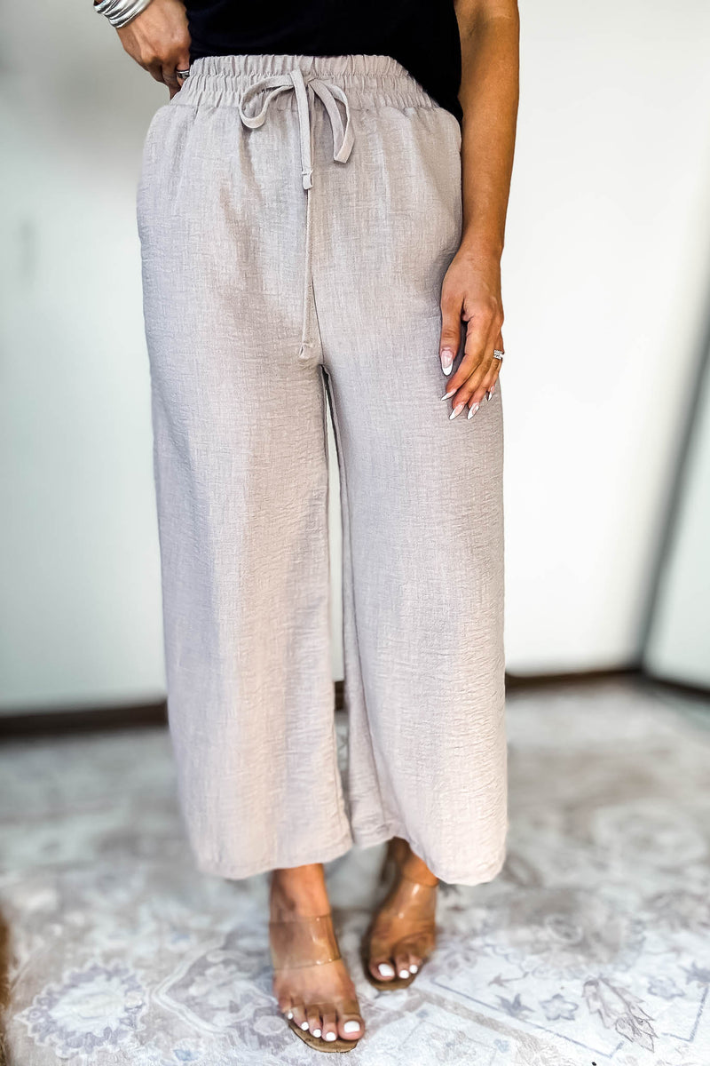 Woven Light Mocha Crepe Pants
