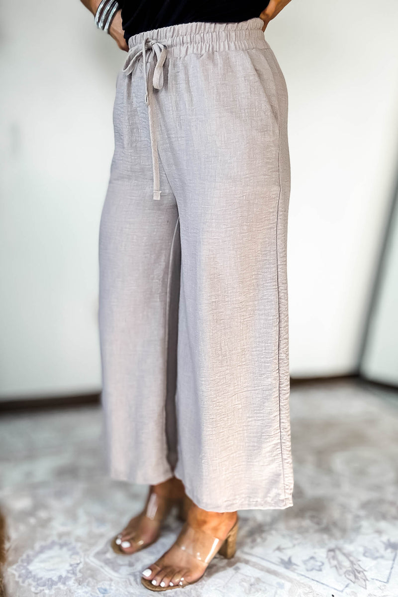 Woven Light Mocha Crepe Pants
