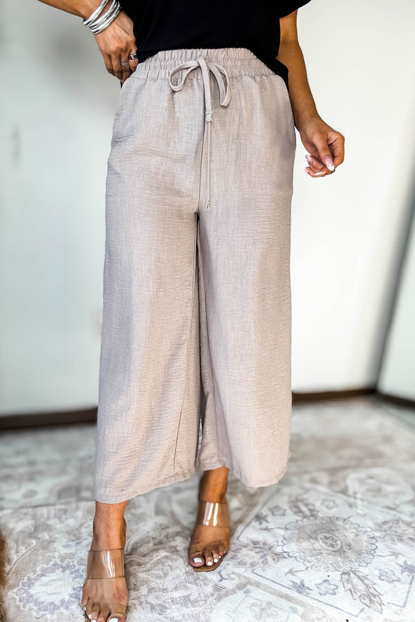 Woven Light Mocha Crepe Pants