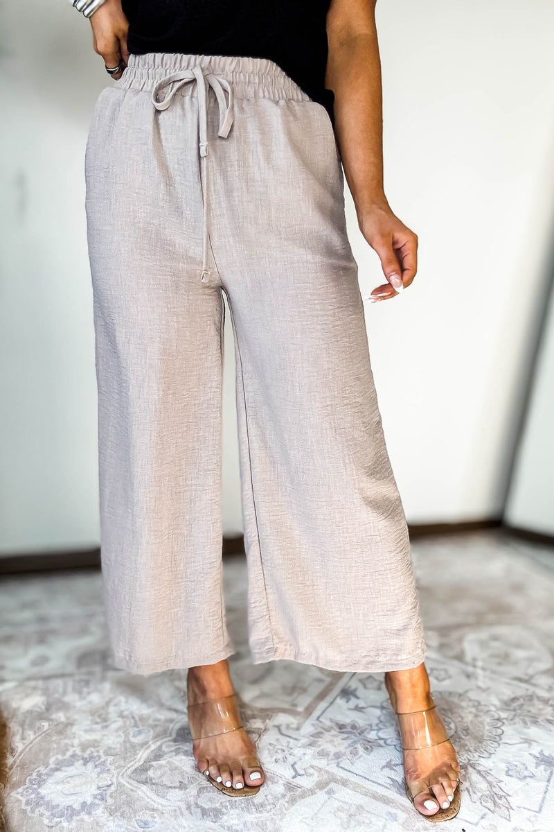 Woven Light Mocha Crepe Pants