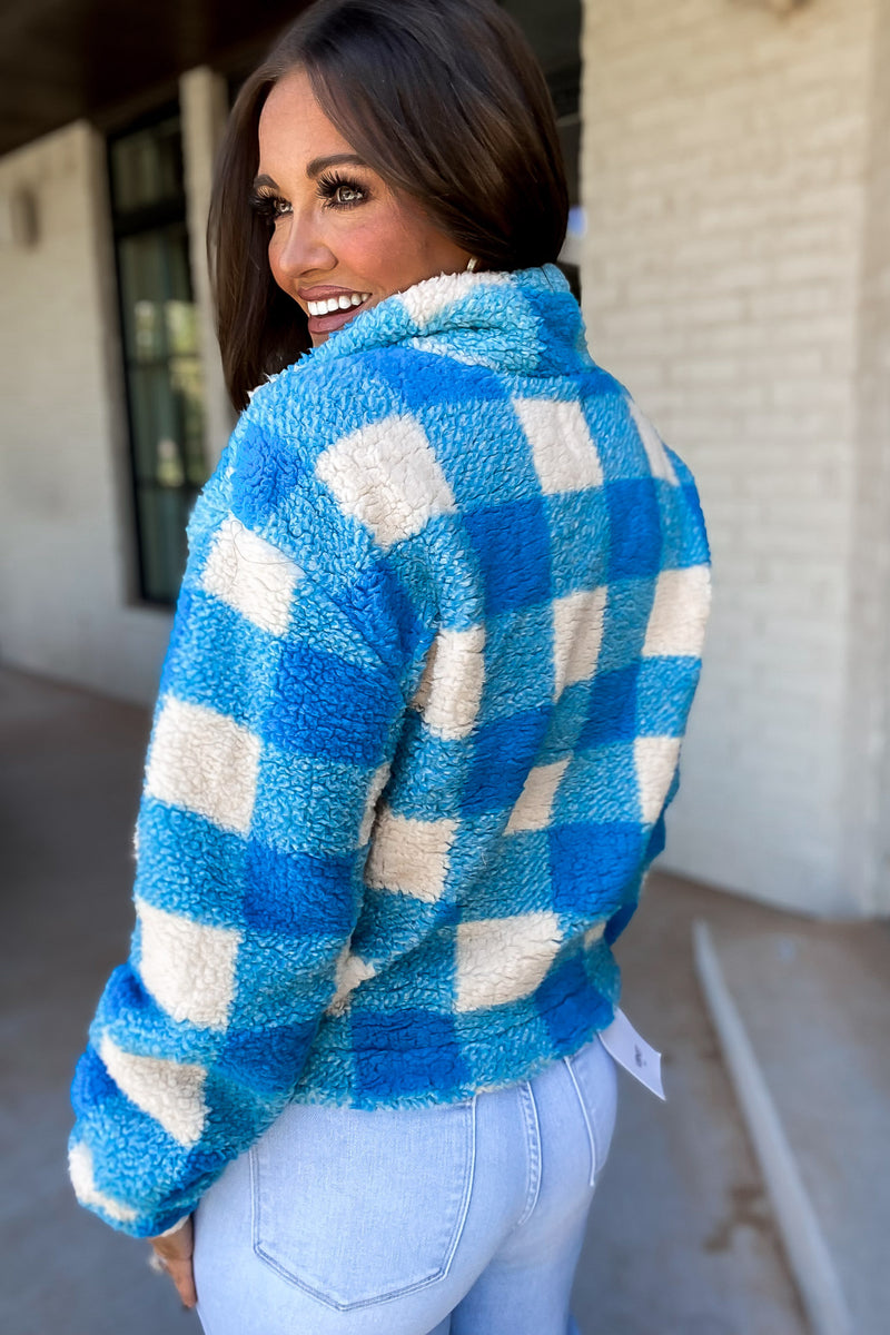 Enjoy Your Stay Blue Fleece Jacket