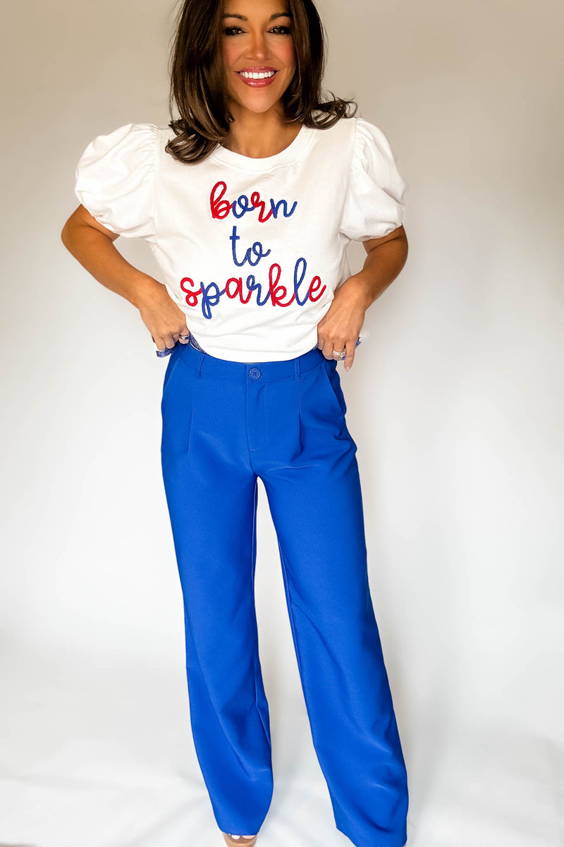 State Of Mind Azure Full-Length Vertigo Blazer Pants