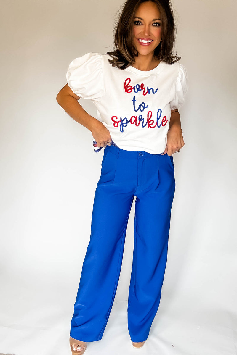 State Of Mind Azure Full-Length Vertigo Blazer Pants