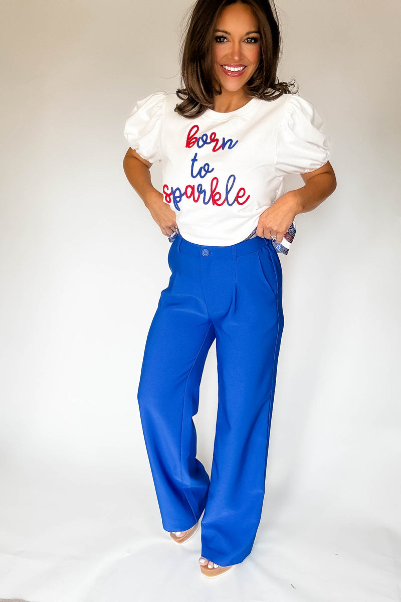 State Of Mind Azure Full-Length Vertigo Blazer Pants