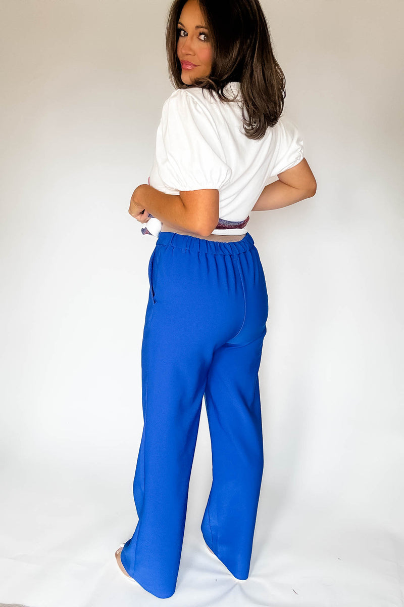 State Of Mind Azure Full-Length Vertigo Blazer Pants