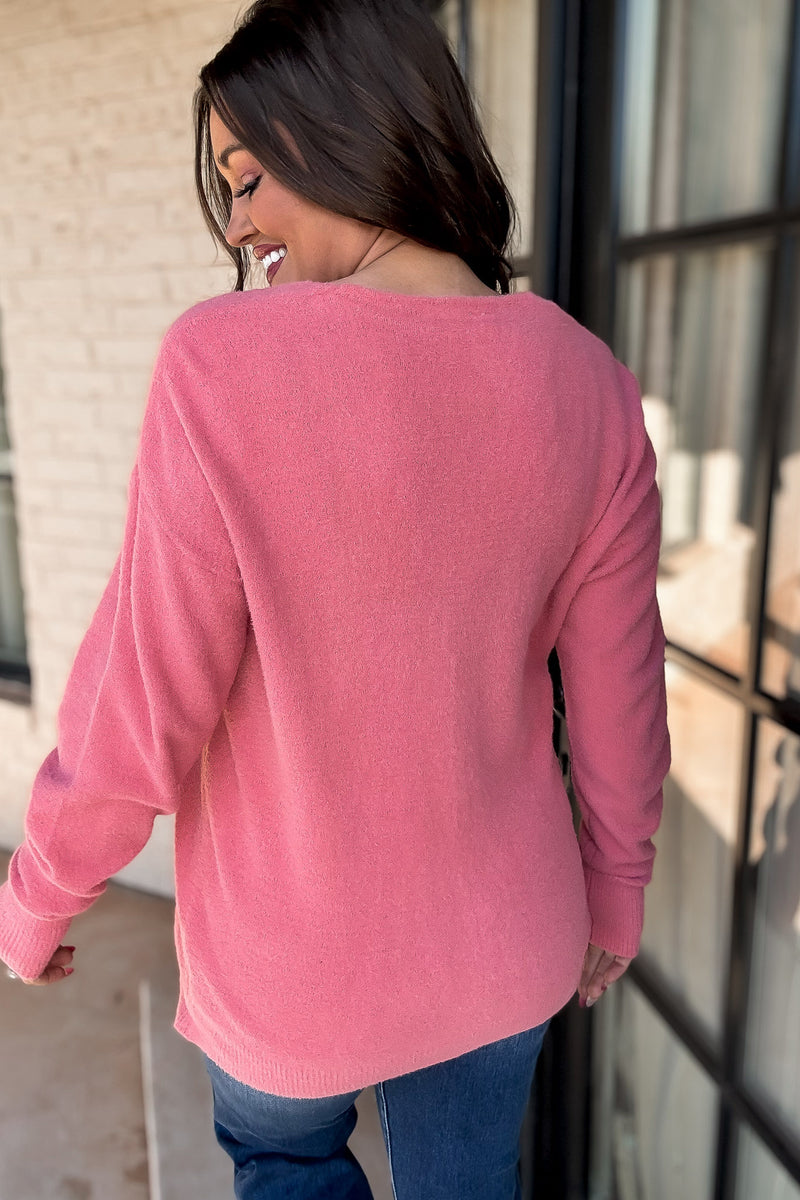 Perfect Company Tea Rose Long Sleeve Sweater