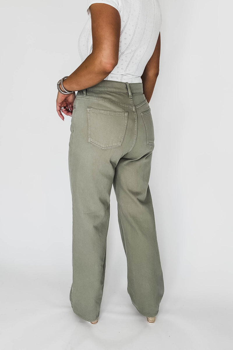 Olive High Rise Denim Pants