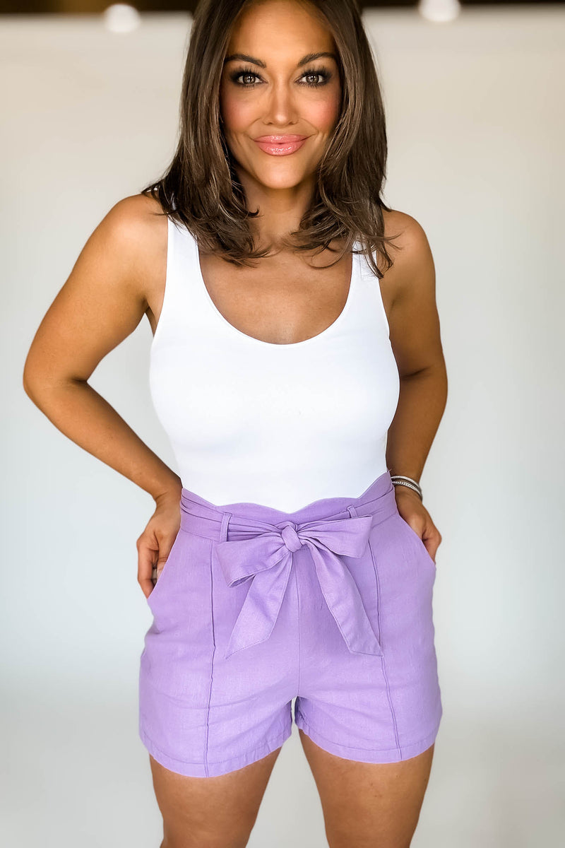 Lavender Scallop Shorts