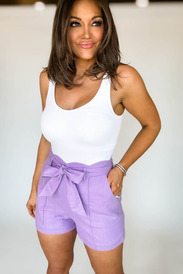 Lavender Scallop Shorts