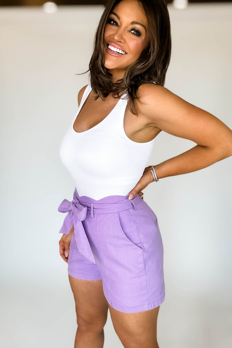 Lavender Scallop Shorts