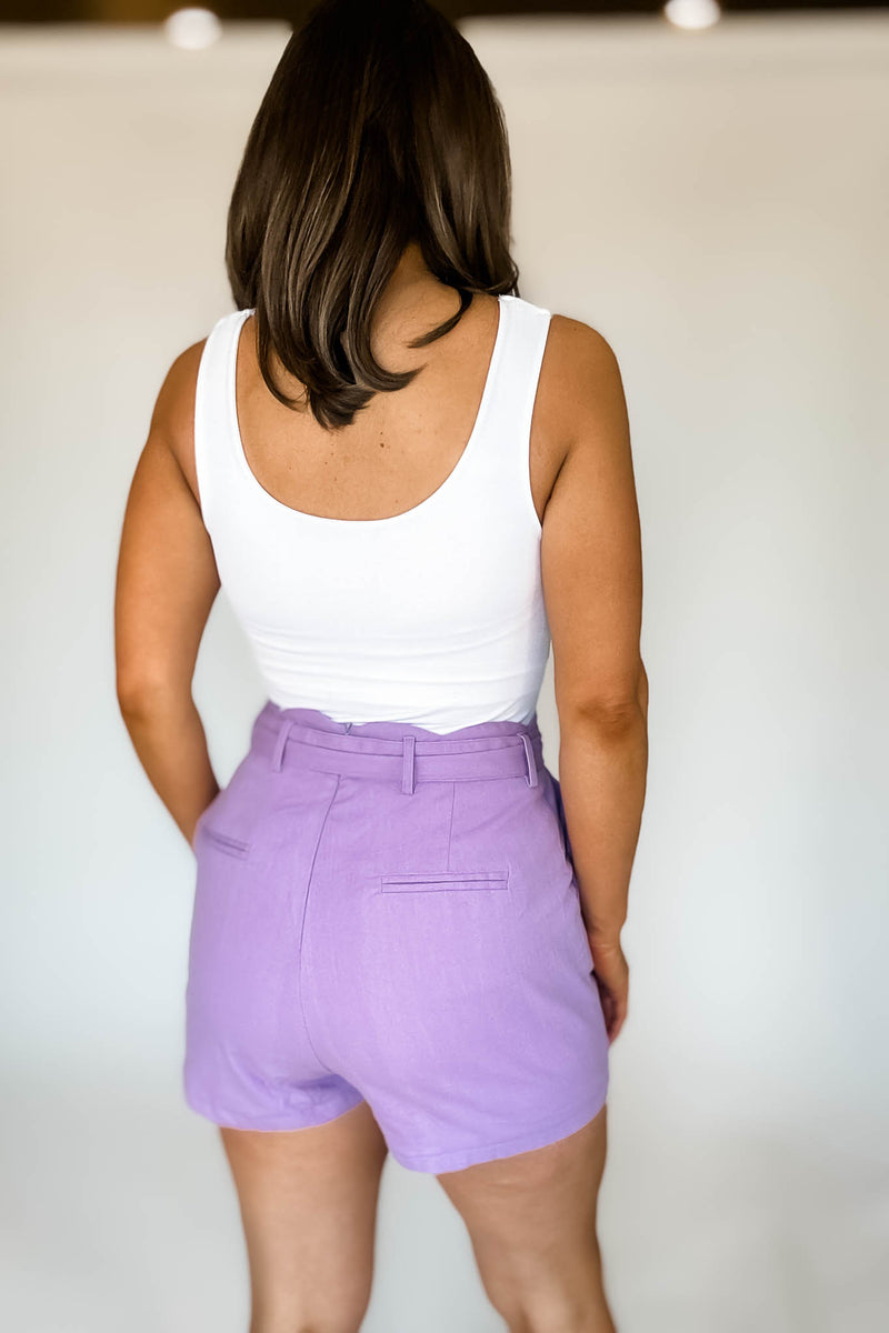 Lavender Scallop Shorts