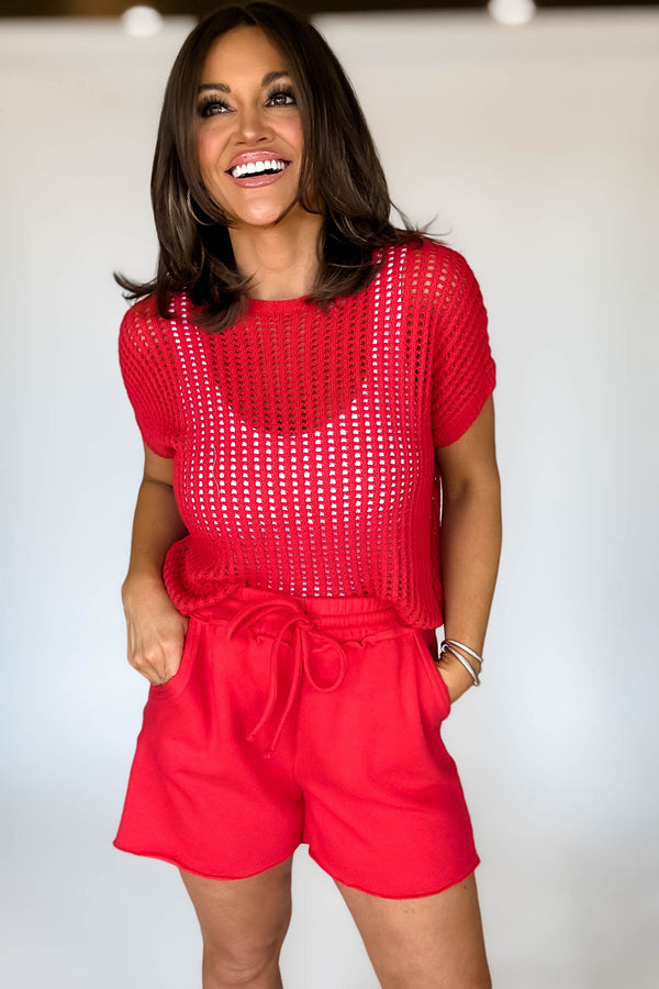 Crochet Knit Ruby Sweater