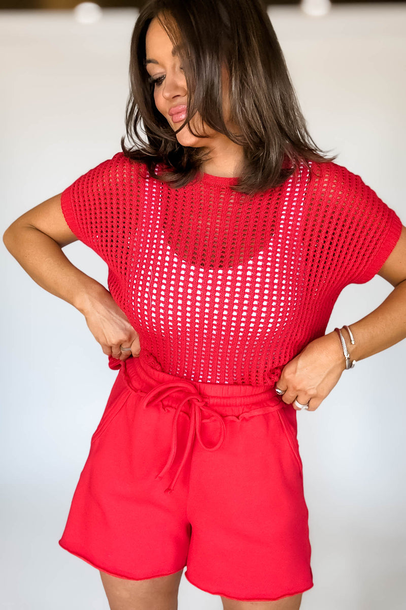 Crochet Knit Ruby Sweater