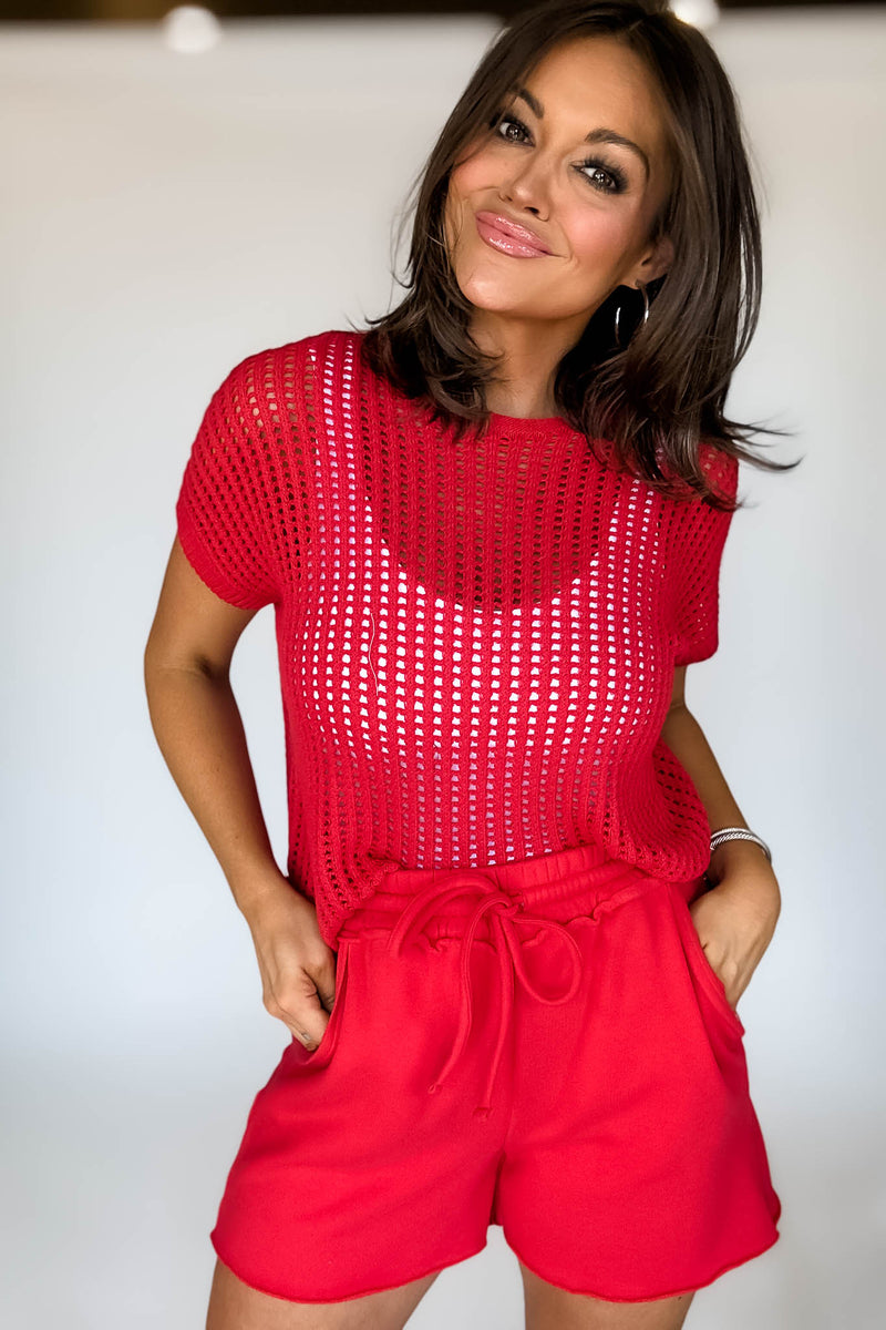 Crochet Knit Ruby Sweater