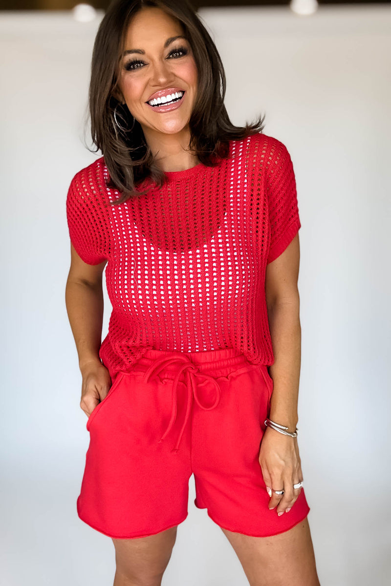 Crochet Knit Ruby Sweater