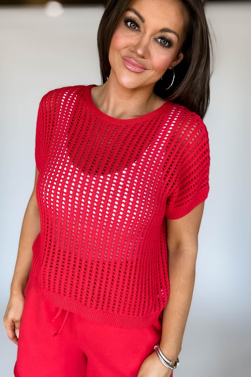 Crochet Knit Ruby Sweater