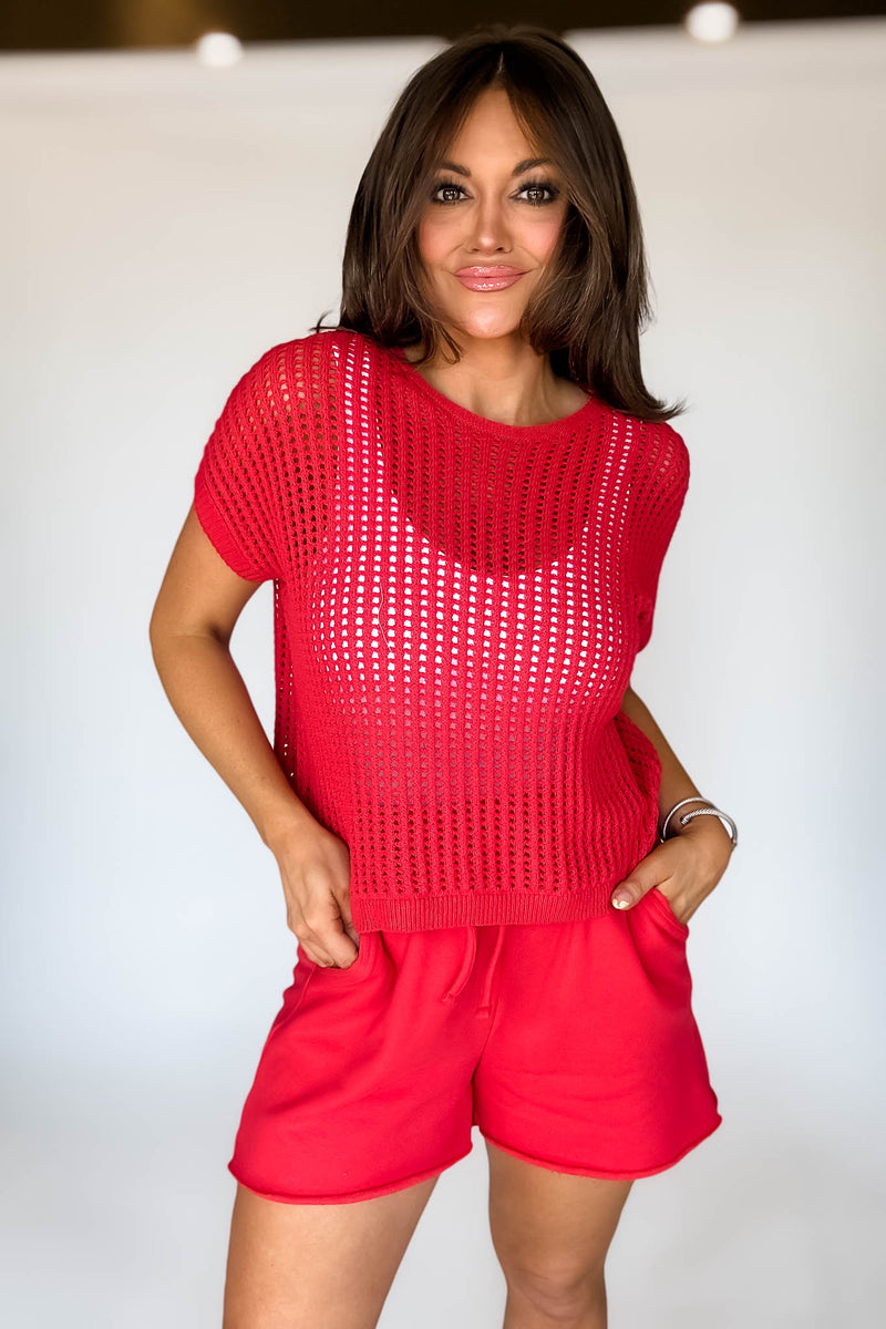 Crochet Knit Ruby Sweater