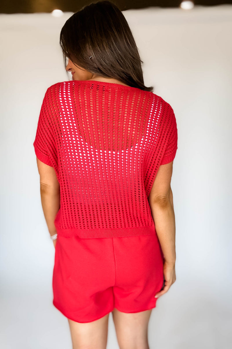 Crochet Knit Ruby Sweater