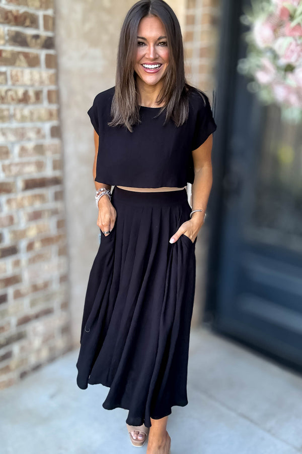 Mable I'm Choosing Happiness Black Skirt