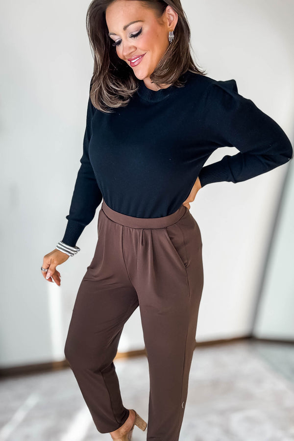 Dress It Up Brown Stretch Dress Pants
