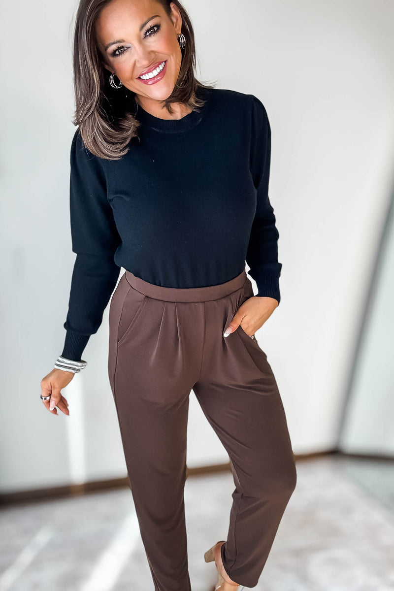Dress It Up Brown Stretch Dress Pants