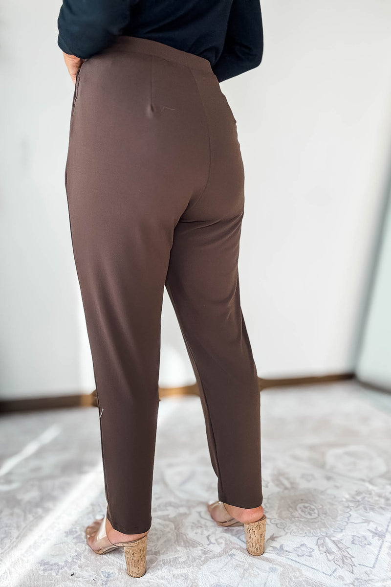 Dress It Up Brown Stretch Dress Pants