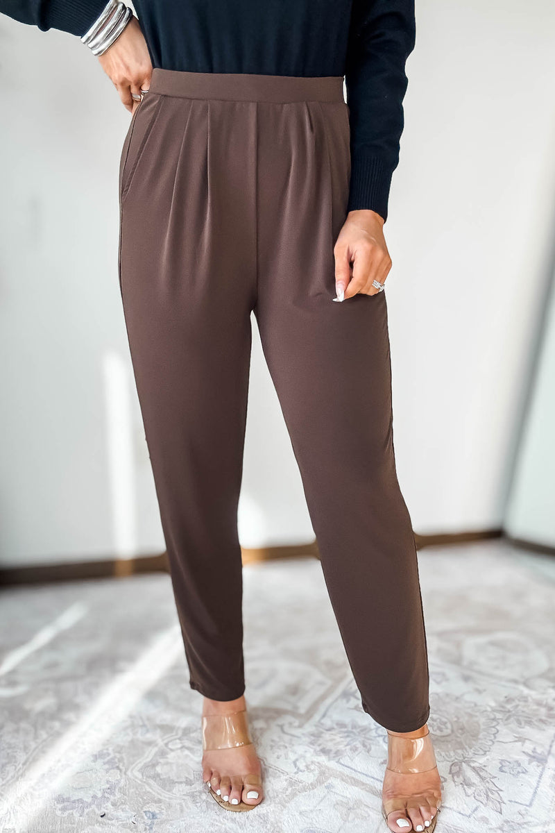 Dress It Up Brown Stretch Dress Pants