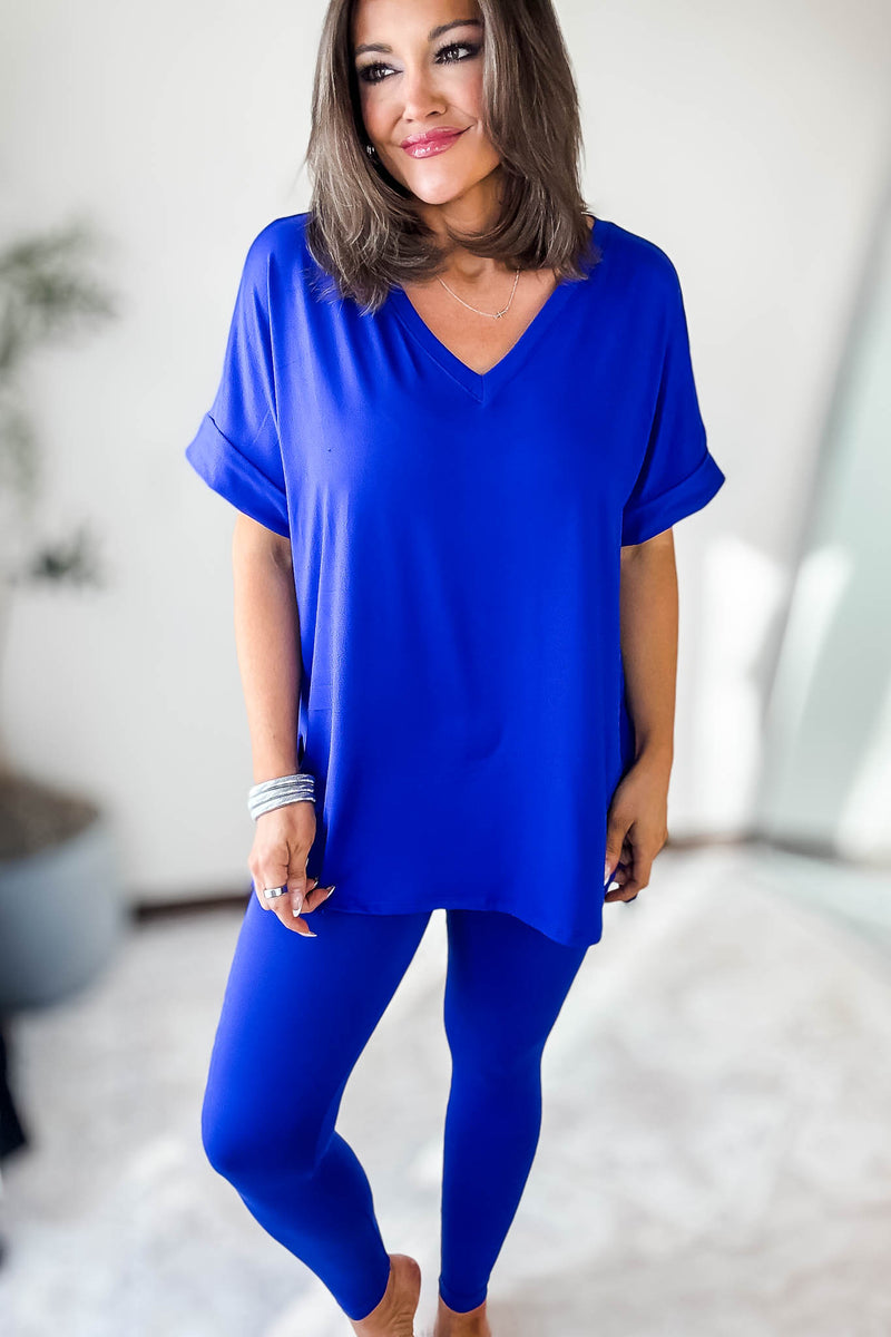 Beautiful Dreamer Bright Blue Top And Legging Set