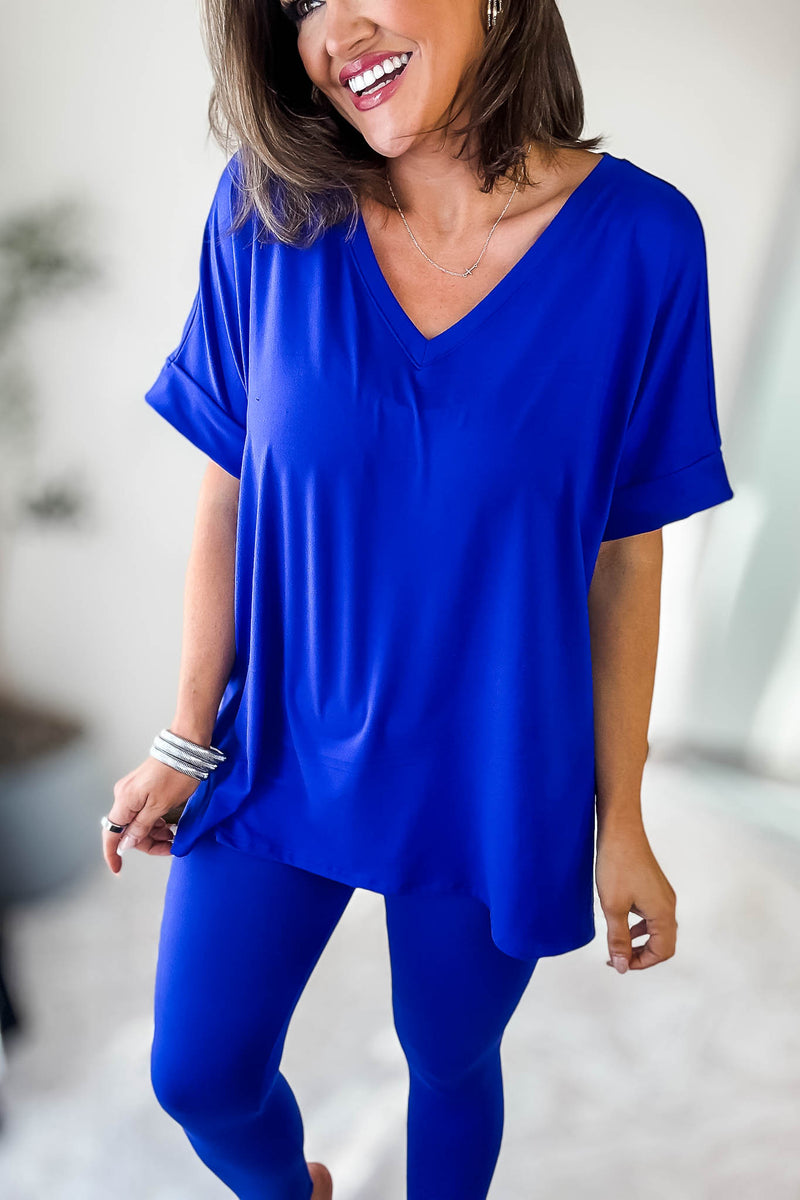 Beautiful Dreamer Bright Blue Top And Legging Set