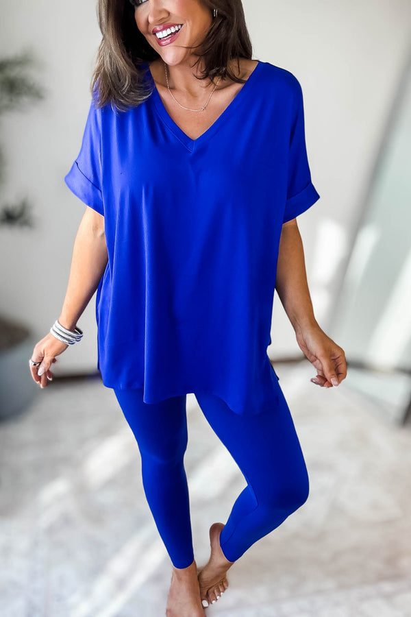 Beautiful Dreamer Bright Blue Top And Legging Set