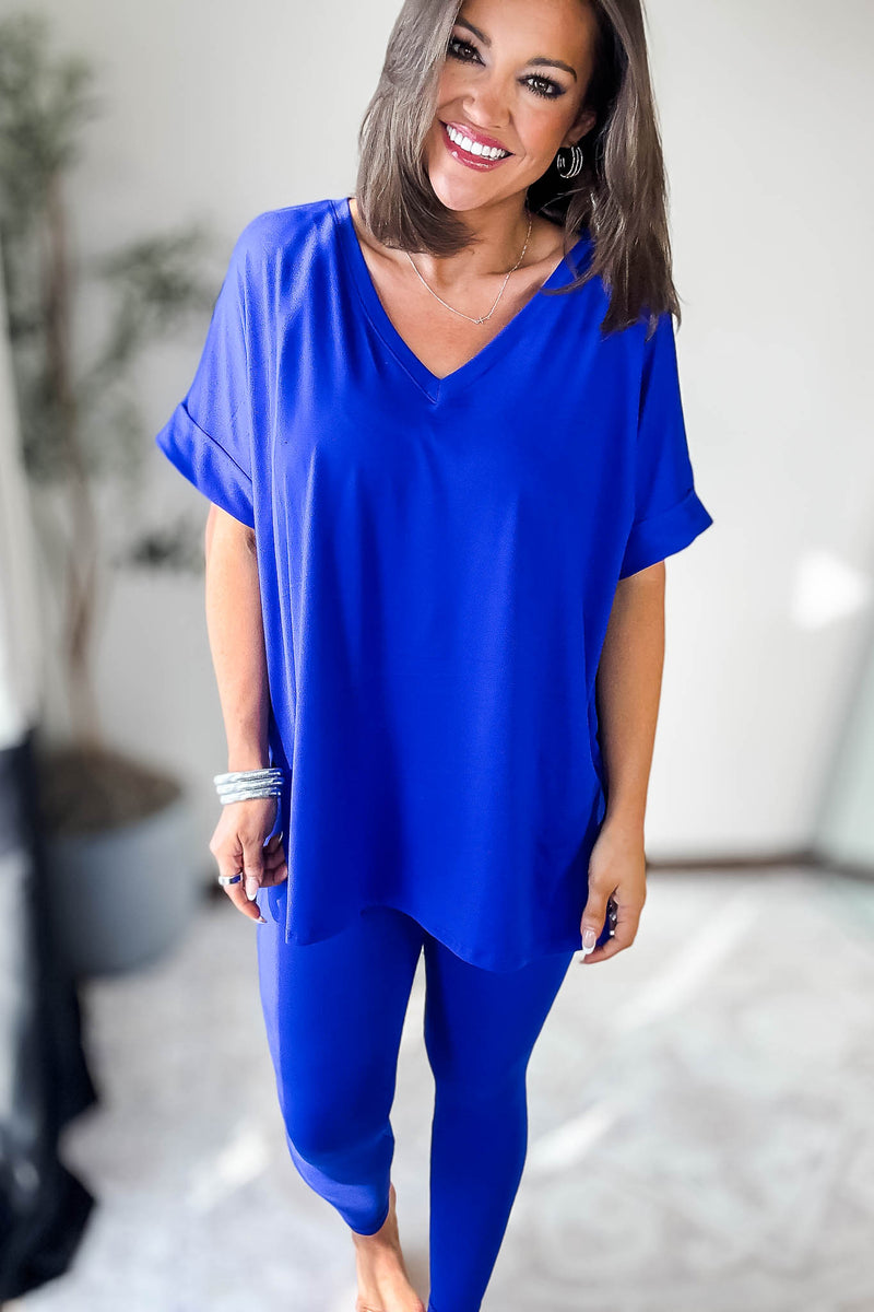 Beautiful Dreamer Bright Blue Top And Legging Set