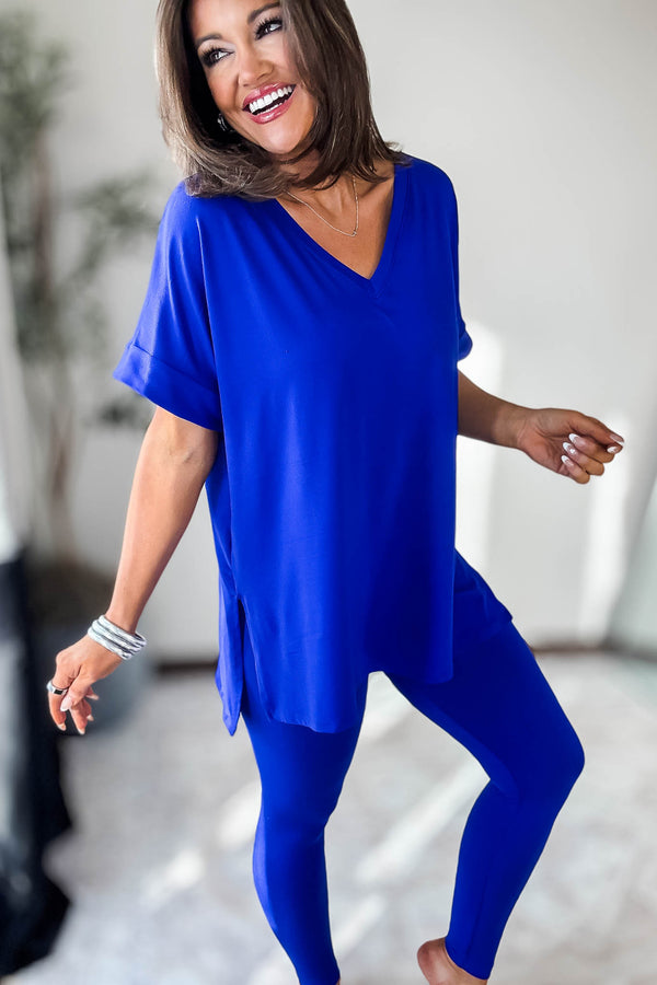 Beautiful Dreamer Bright Blue Top And Legging Set