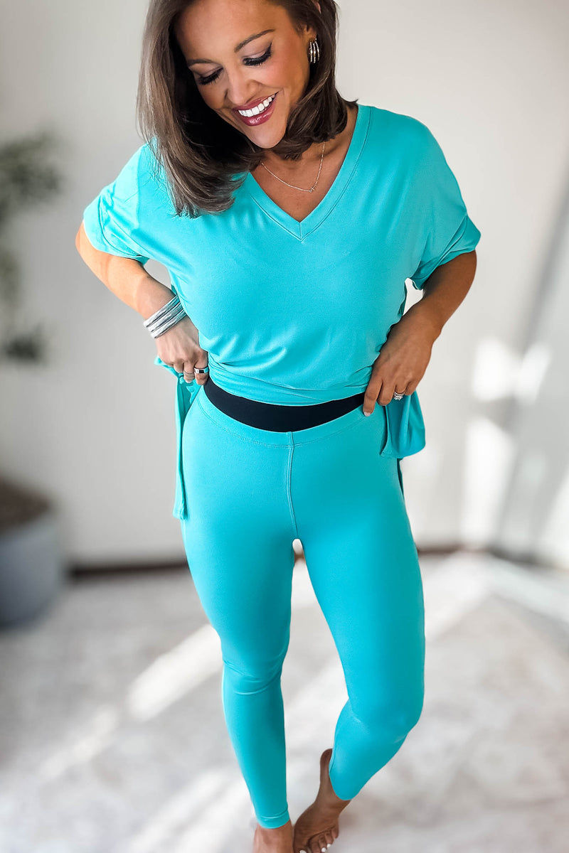 Beautiful Dreamer Turquoise Top And Legging Set