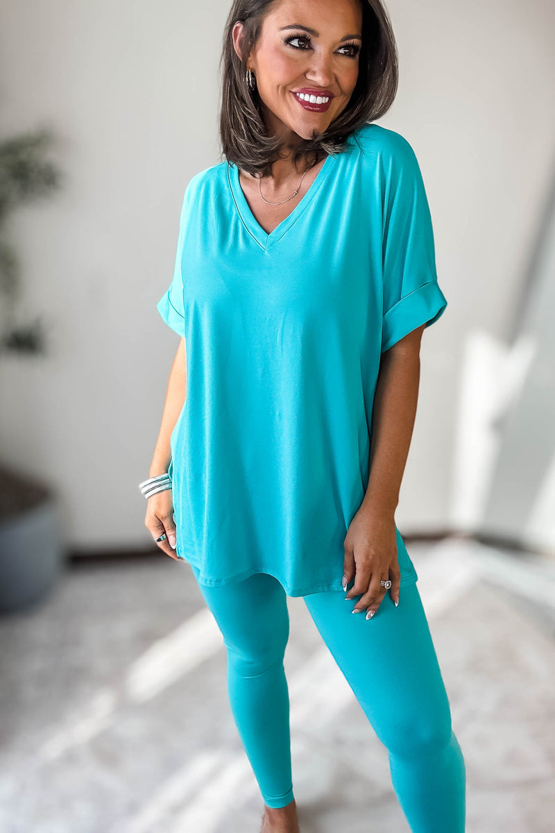 Beautiful Dreamer Turquoise Top And Legging Set