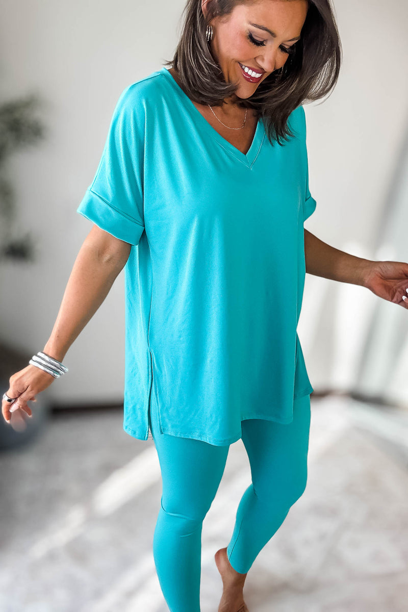 Beautiful Dreamer Turquoise Top And Legging Set