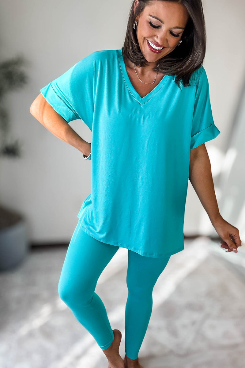 Beautiful Dreamer Turquoise Top And Legging Set