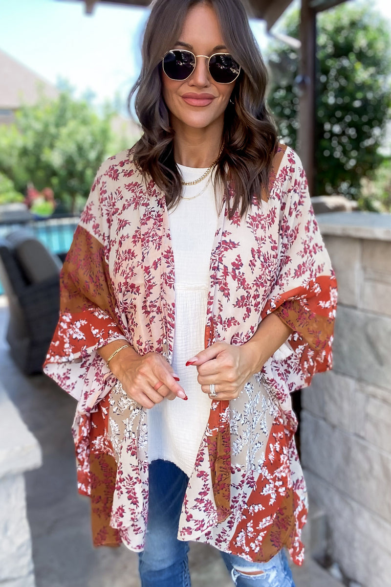 Beautiful Tomorrow Multicolor Floral Kimono