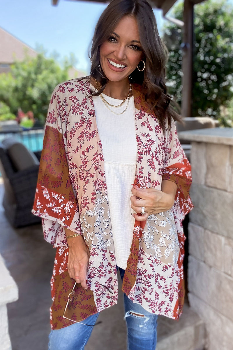 Beautiful Tomorrow Multicolor Floral Kimono