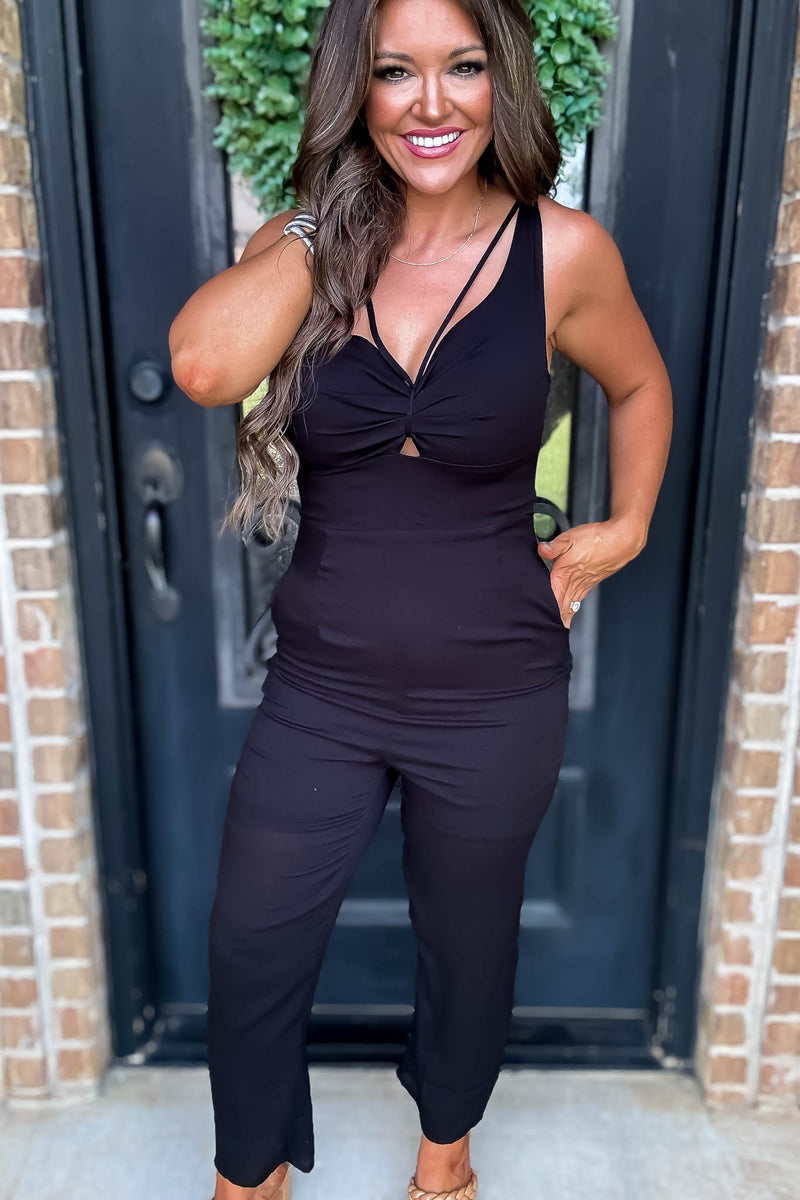 New Scenery Black Sleeveless Jumpsuit