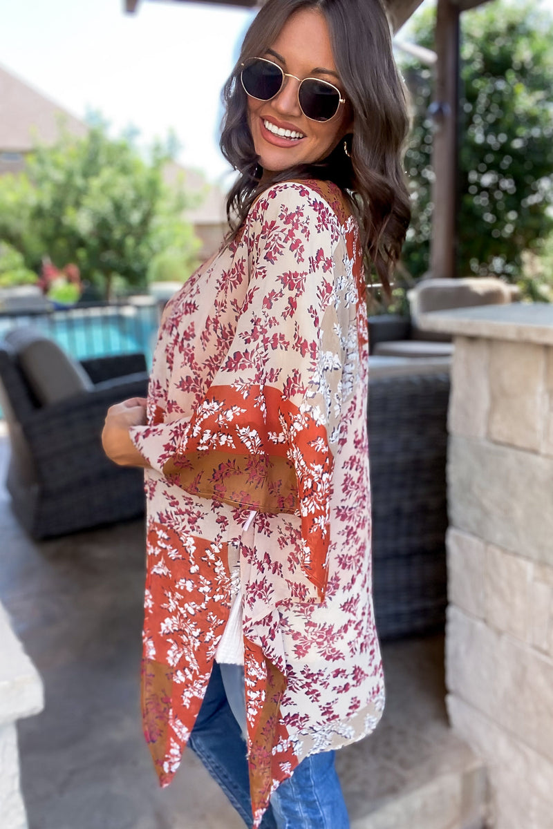 Beautiful Tomorrow Multicolor Floral Kimono
