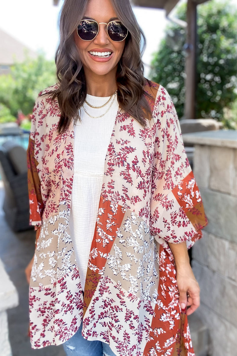 Beautiful Tomorrow Multicolor Floral Kimono