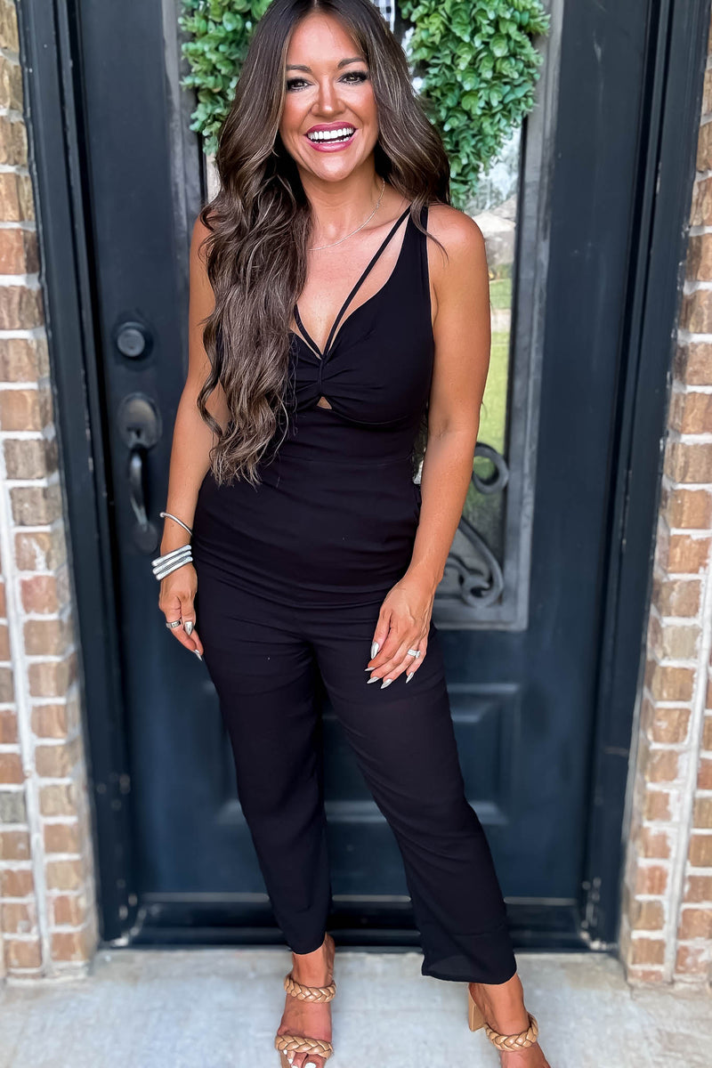 New Scenery Black Sleeveless Jumpsuit