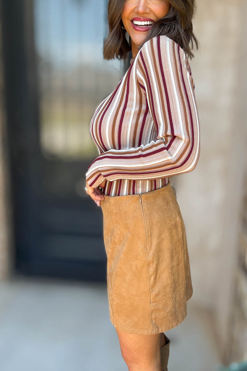 Tan Suede Mini Skirt