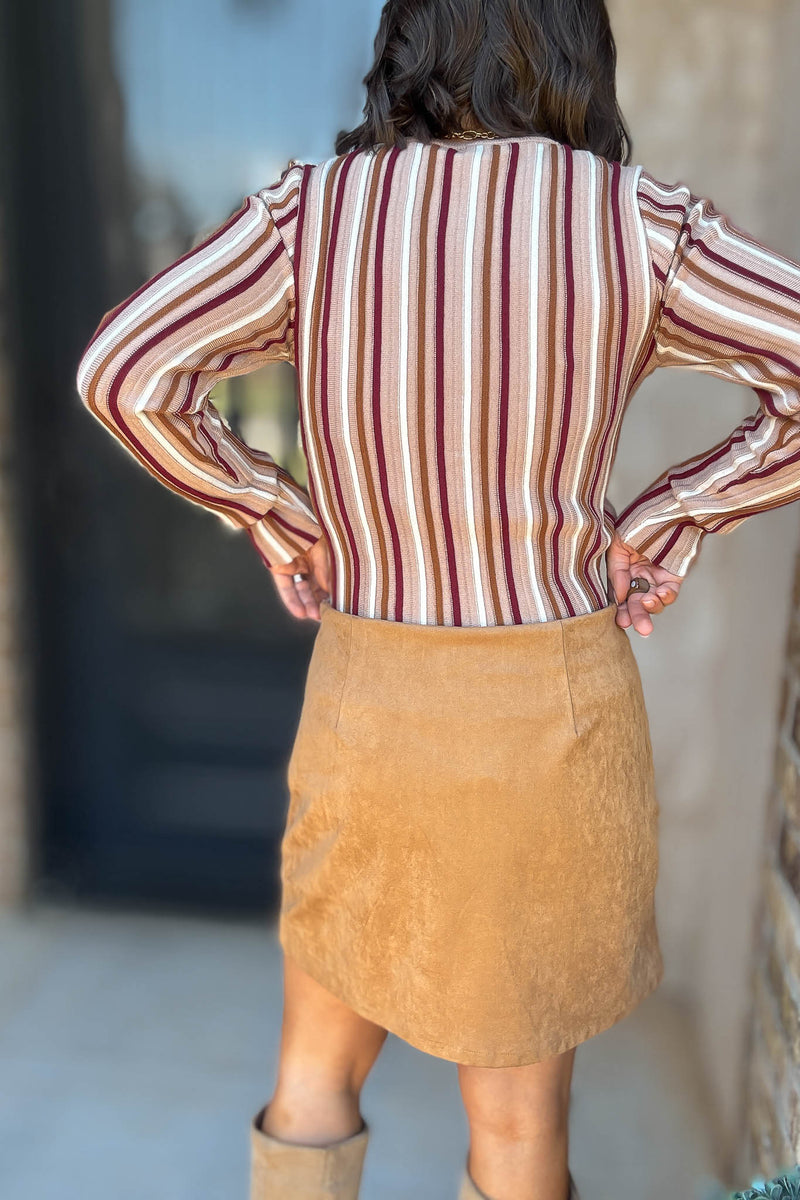 Tan Suede Mini Skirt