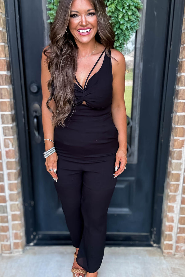 New Scenery Black Sleeveless Jumpsuit