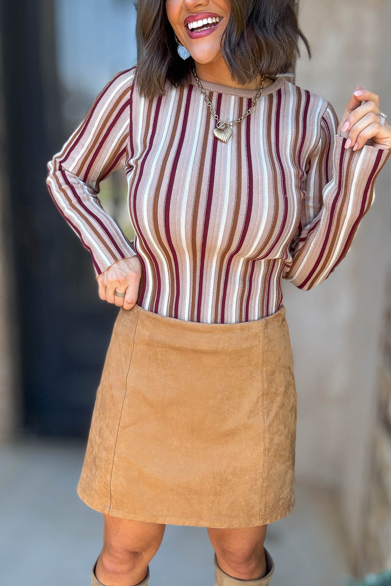 Tan Suede Mini Skirt